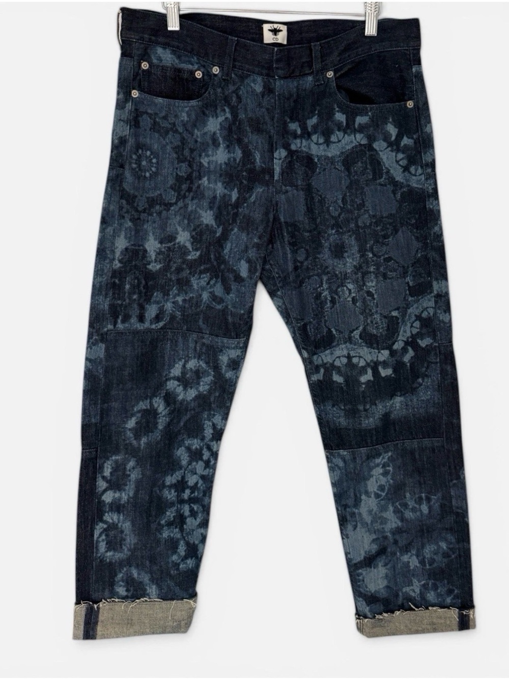 Dior 2019 Women's Kaleidoscope Tie-dye Printed Patchwork Denim Jeans Size 29